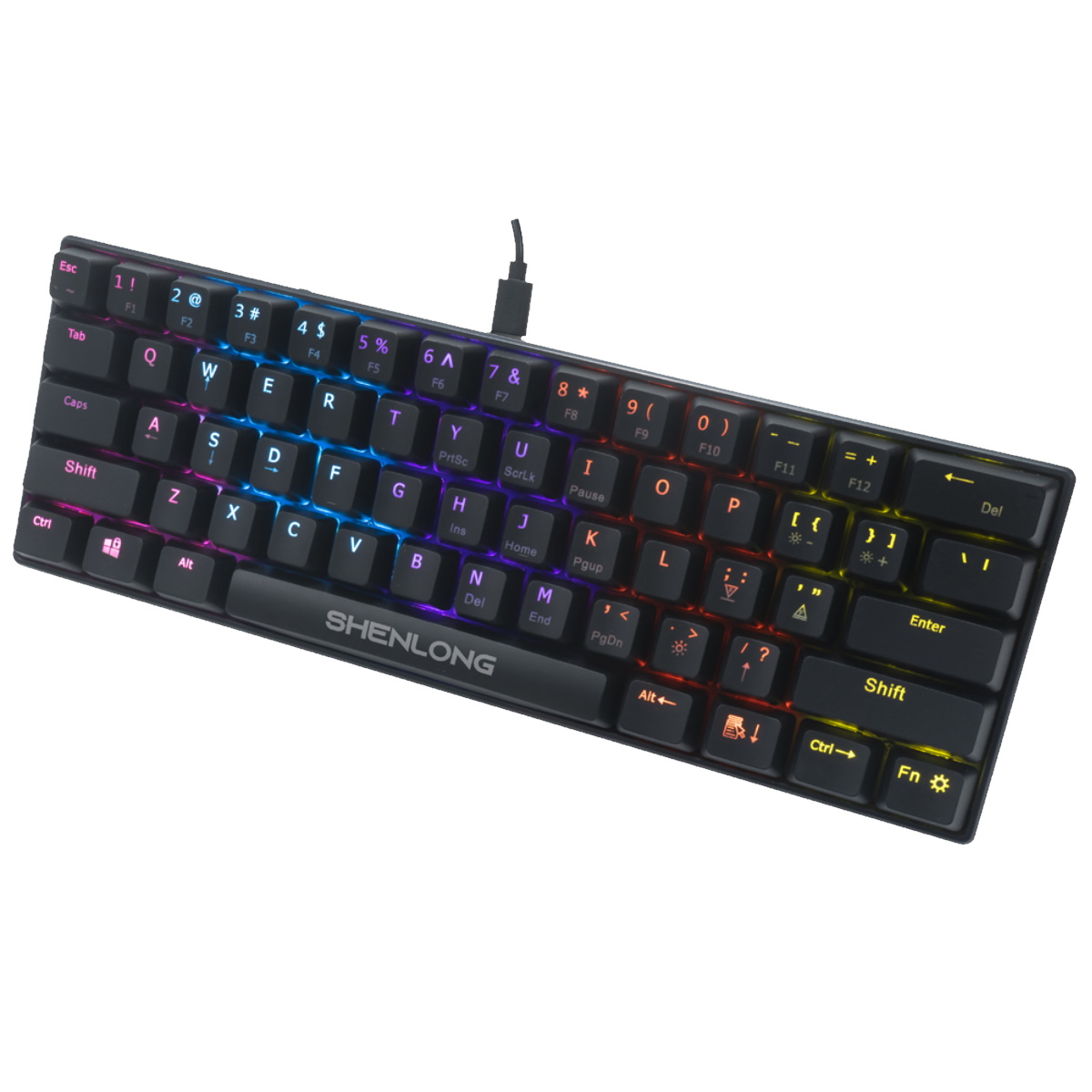 Teclado Mecanico Gamer Rainbow UMK6100SB Negro Switch Azul Shenlong