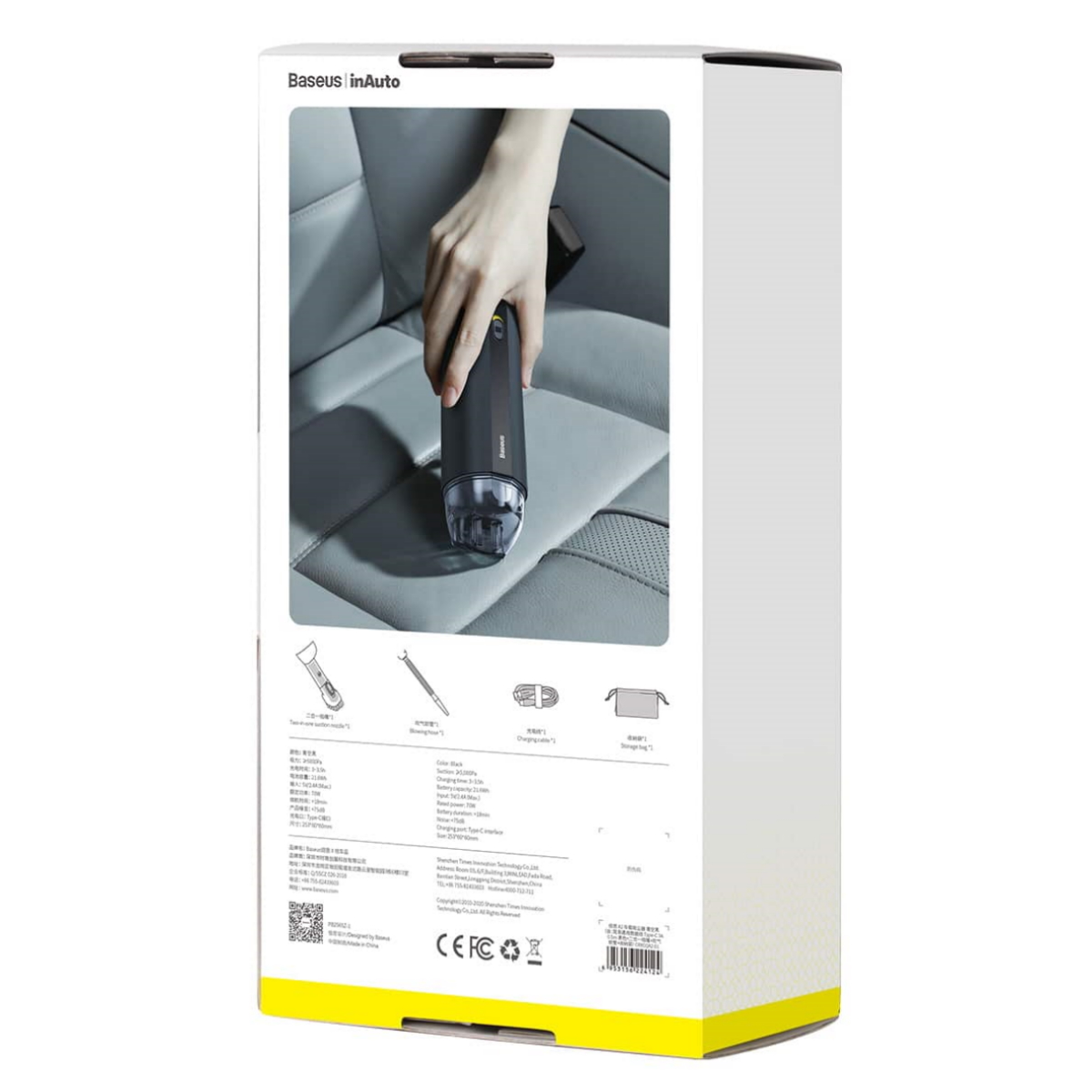 Aspiradora A2 Car Vacuum 5000PA Black BaseUs