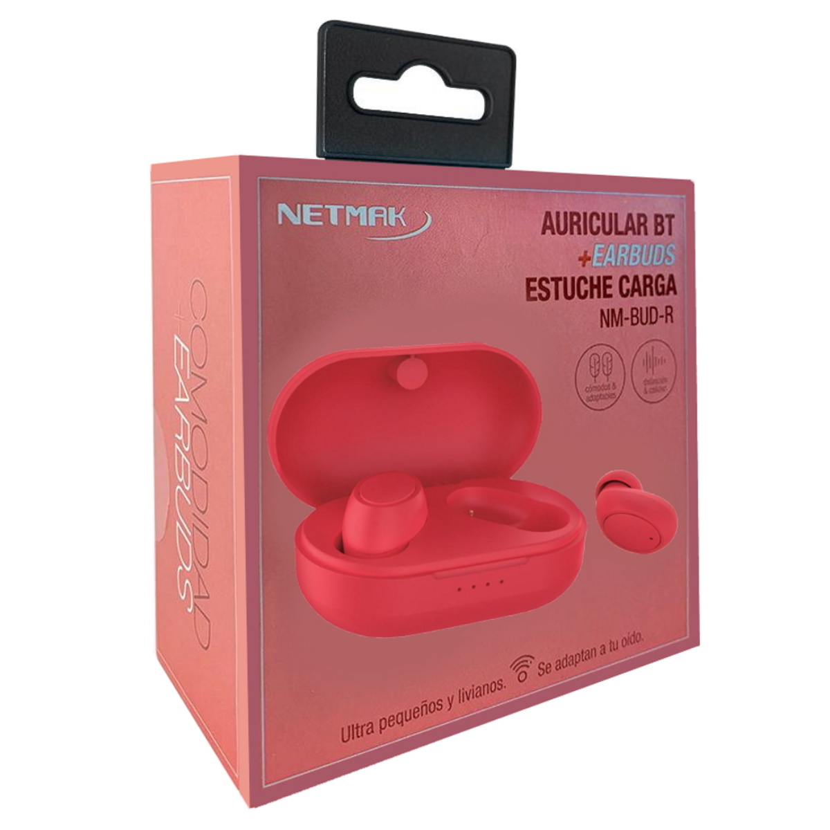 Auriculares Bluetooth In Ear BUD Rojo Netmak