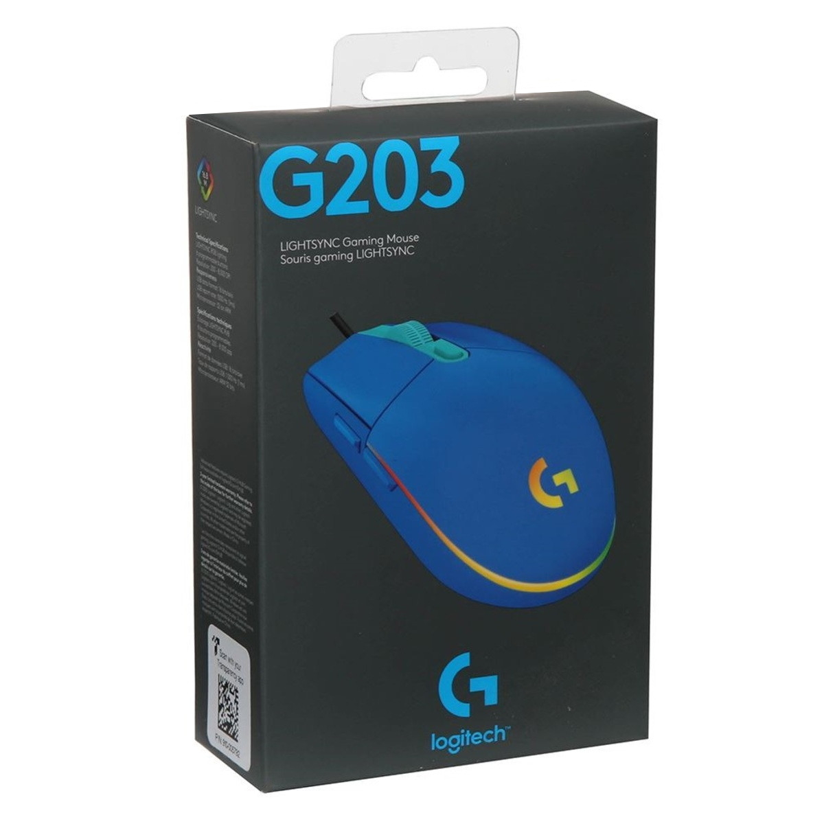 Mouse Gamer RGB G203 Lightsync Azul 200 - 8000 DPI Logitech
