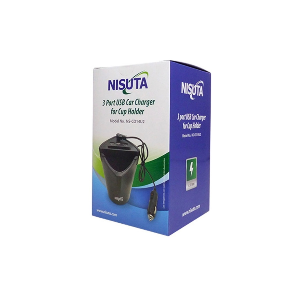 Cargador 12v Com 3 Puertos Usb Para Posavasos Ns-co14u2 Nisuta