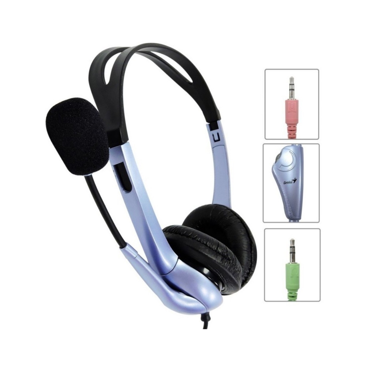 Auriculares Pc Cable Vincha Hs-04s Violeta Genius