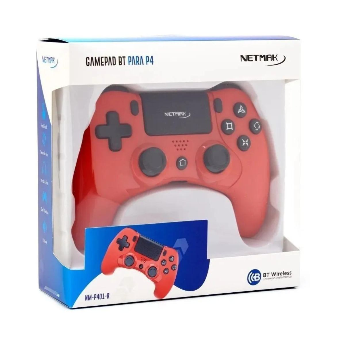 Joystick PS4 Alternativo Rojo Netmak