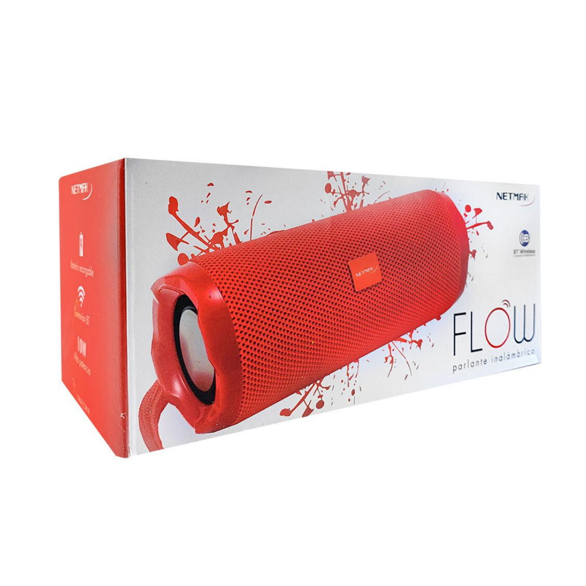 Parlante Bluetooth Flow 10W NM-FLOW-R Rojo Netmak