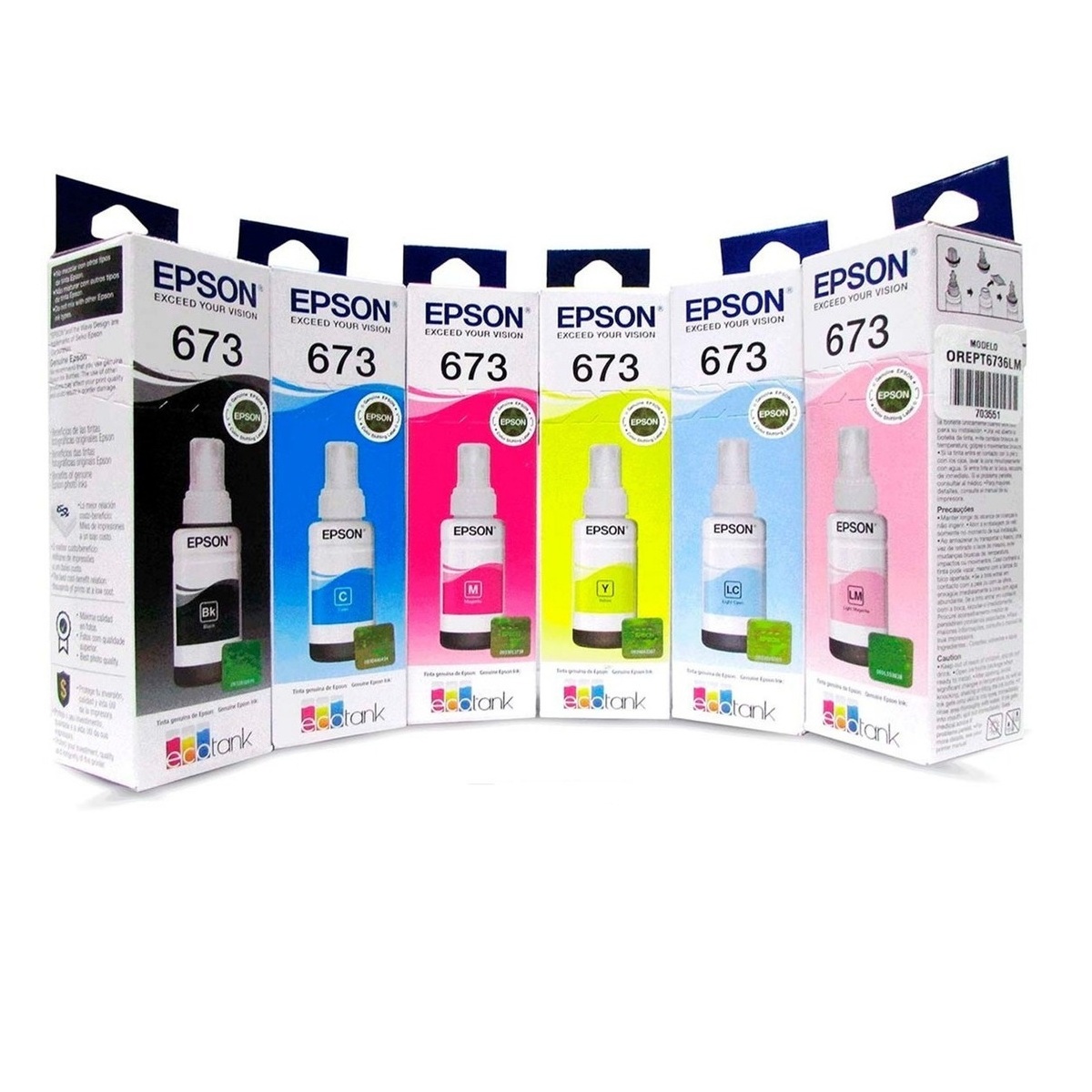 Tinta Epson L800 673 Cyan Claro Original