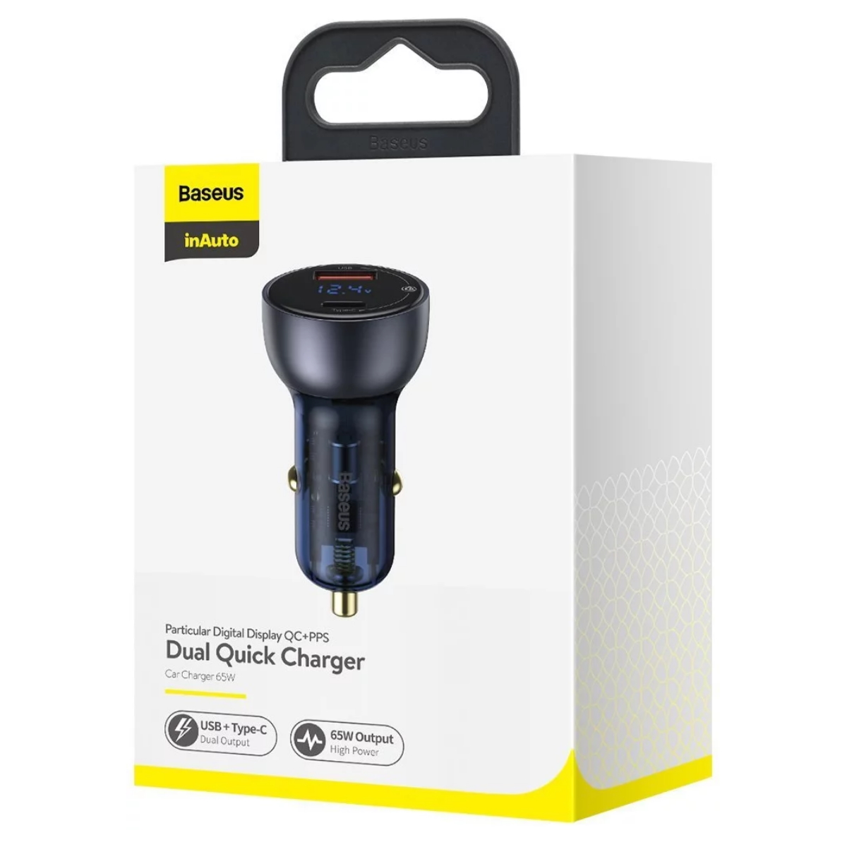 Cargador 12V Para Auto 2 Puertos Usb A / Usb C Pantalla Led Baseus