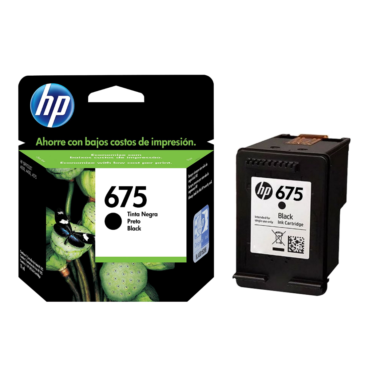 Cartucho HP 675 Negro Original