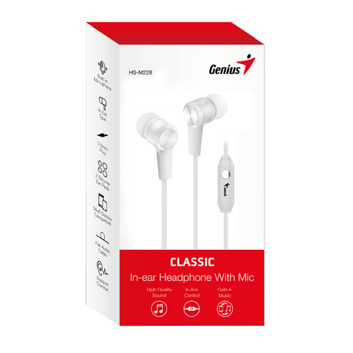 Auriculares Cable In Ear Hs-M228 Blanco Genius