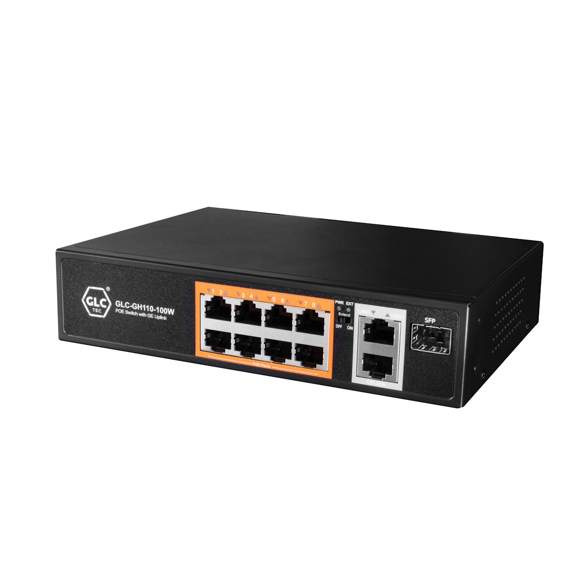 Switch 10 Puertos (8 POE + 2 Gigabit) + 1 Slot SFP GH110-100W GLC
