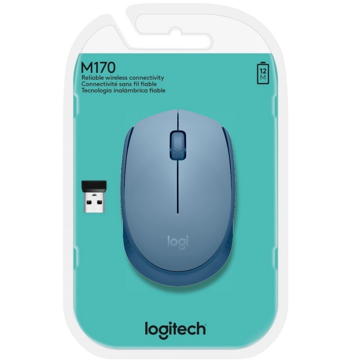 Mouse Inalambrico M170 Gris/Azul Logitech
