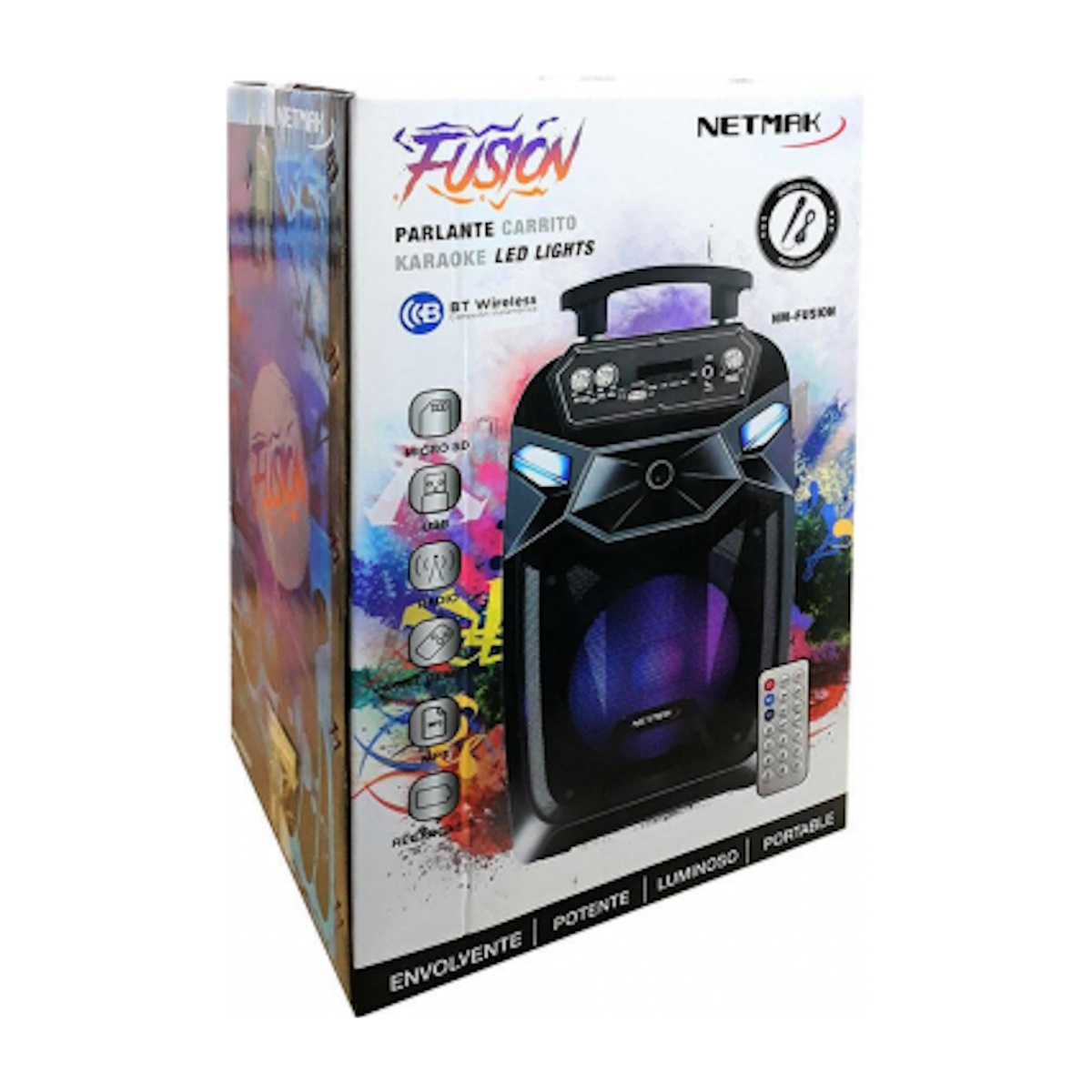 Parlante Bluetooth 25W C/ Microfono NM-FUSION Negro Netmak