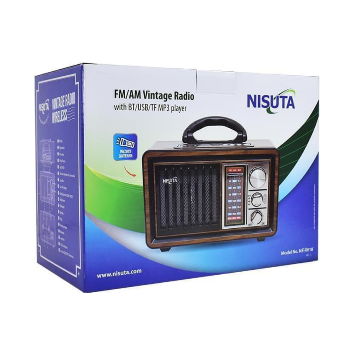 Parlante Bluetooth Radio Vintage Ns-Rv18 Nisuta