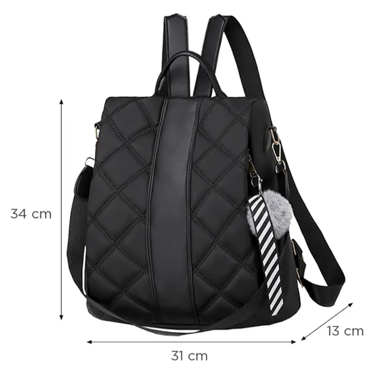 Mochila Bolso Antirrobo SDIU17 Negra Gadnic