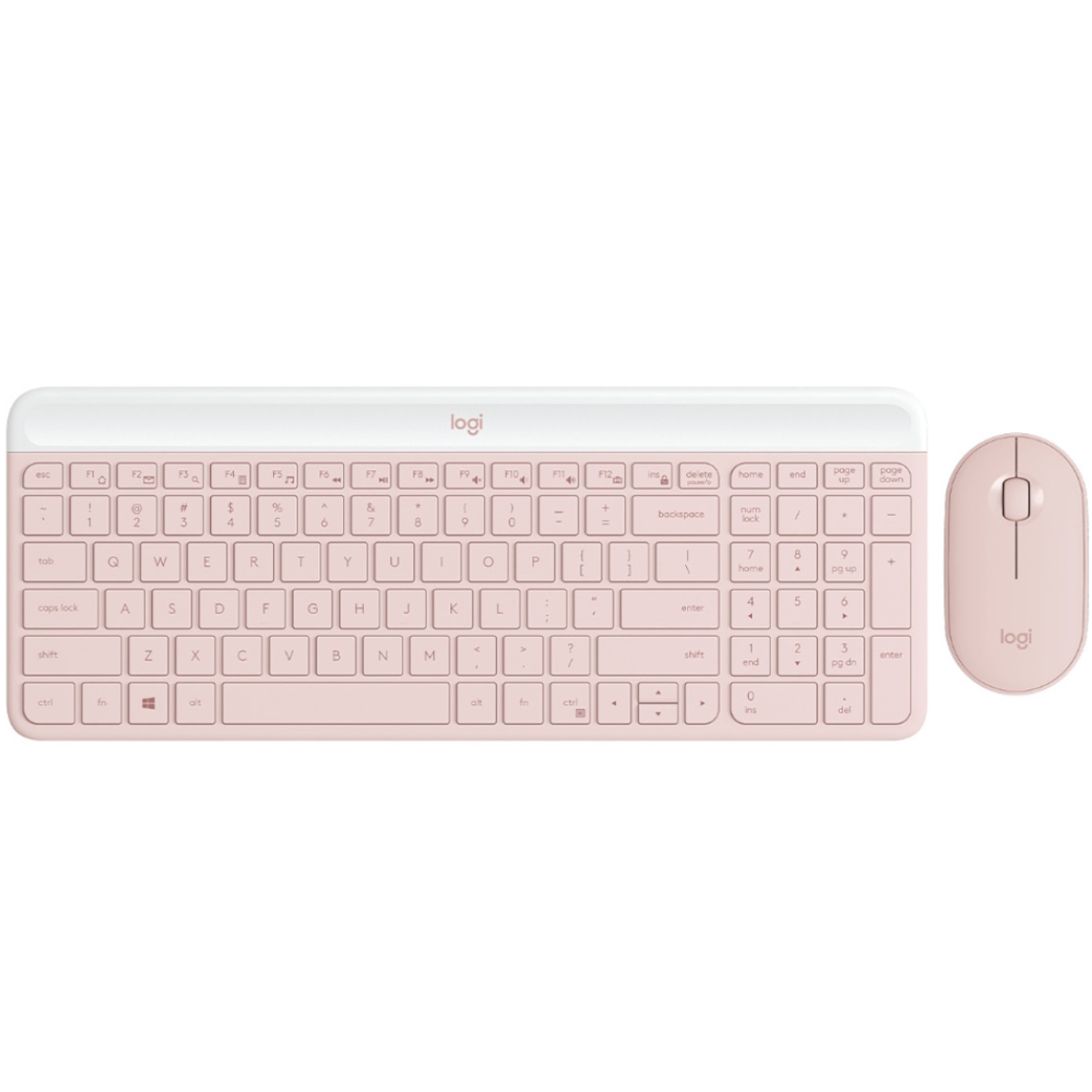 Kit Teclado Mouse Inalambrico MK470 Slim Rosa Logitech