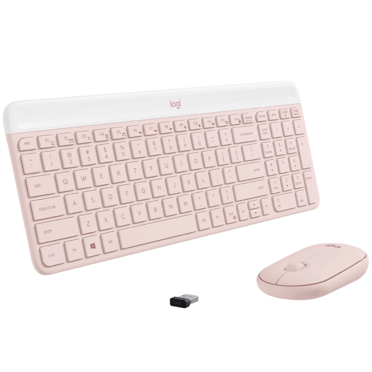 Kit Teclado Mouse Inalambrico MK470 Slim Rosa Logitech
