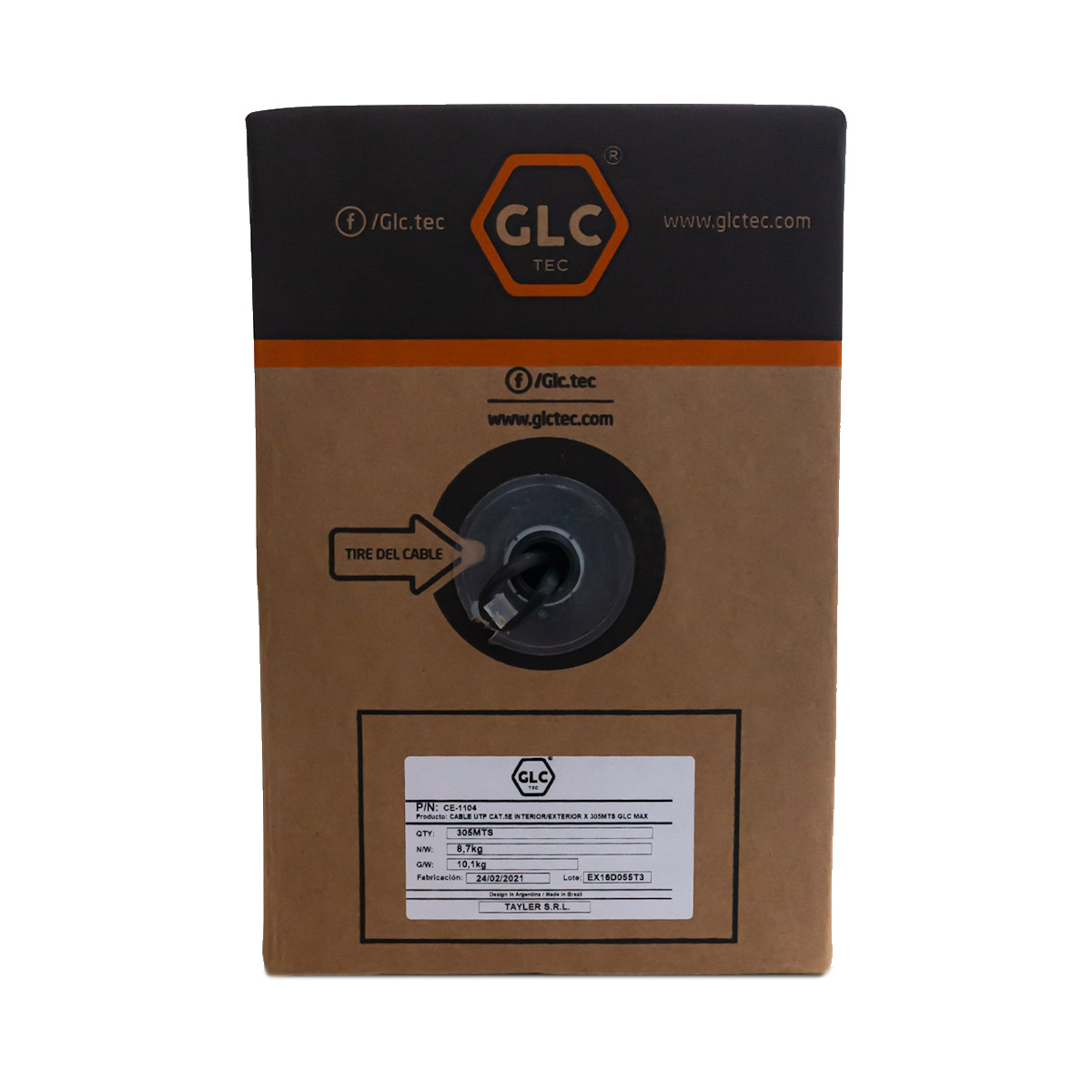 Rollo de Cable UTP Cat 5e INTERIOR/EXTERIOR 305m GLC