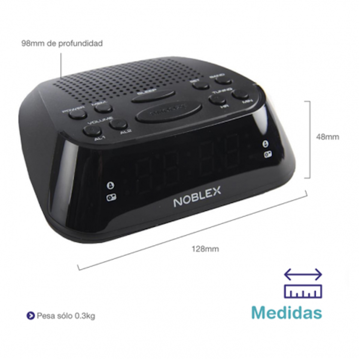 Radio Reloj Despertador Rj960-p Noblex