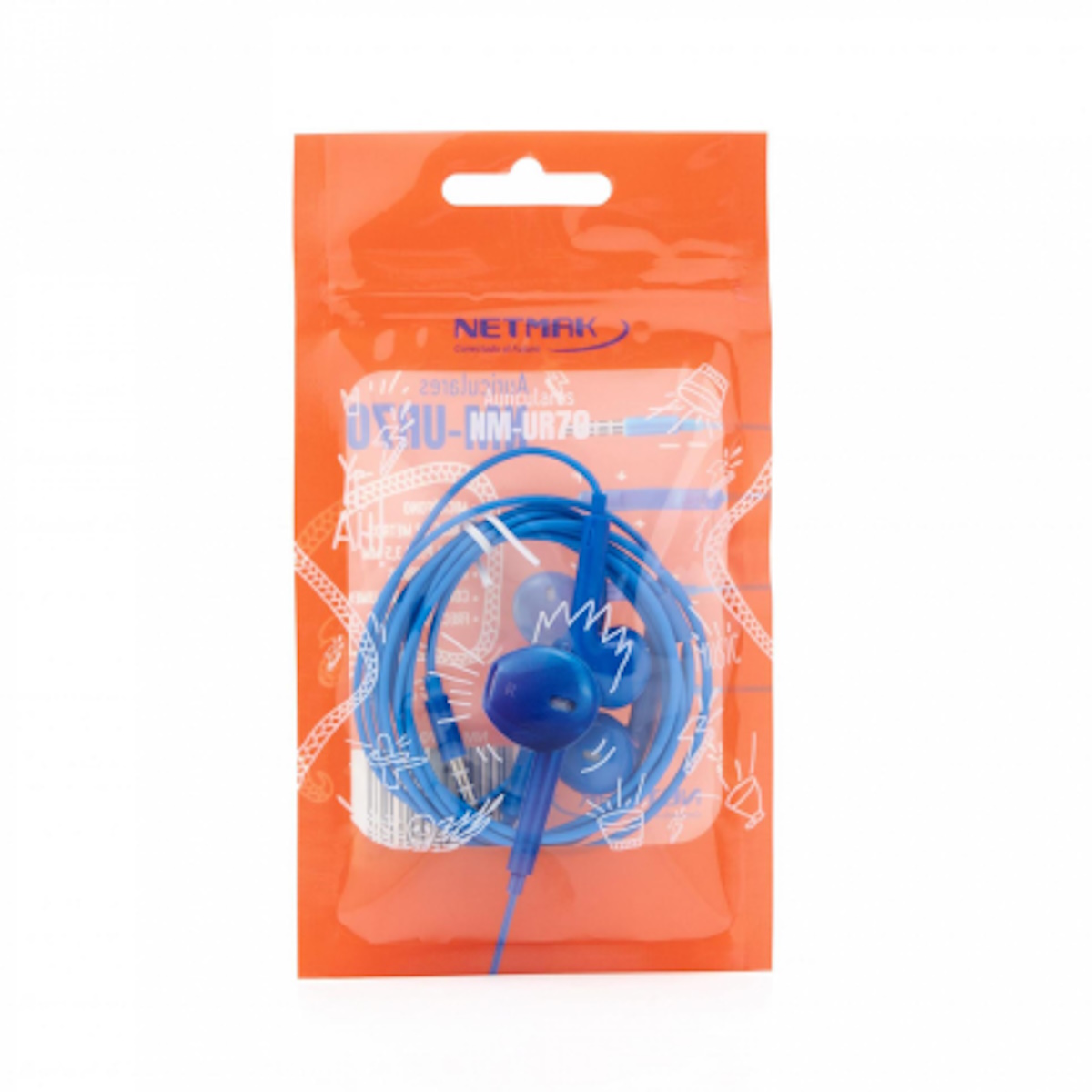 Auriculares Cable In Ear Nm-ur70 Azul Netmak