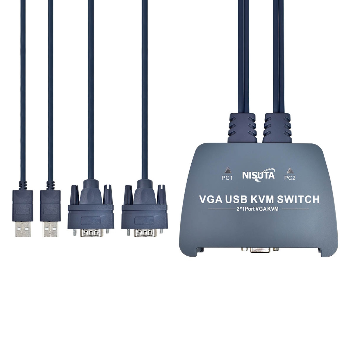 Switch KVM 2 Puertos Usb + VGA Nisuta