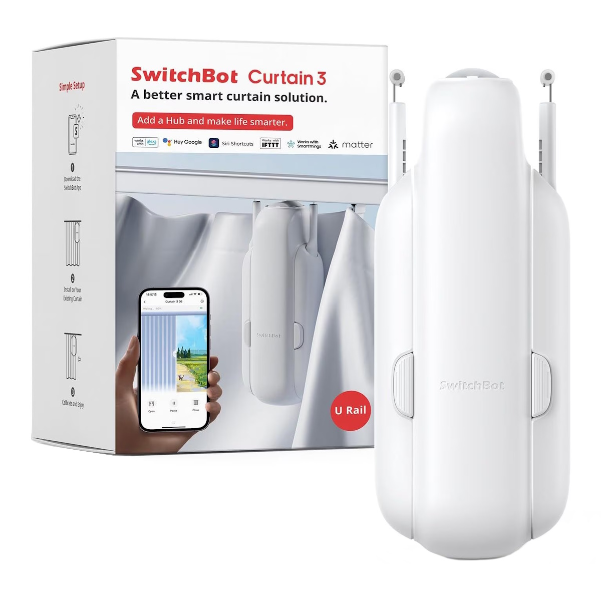 Motor Cortina Inteligente Riel Wifi Curtain 3 Switchbot