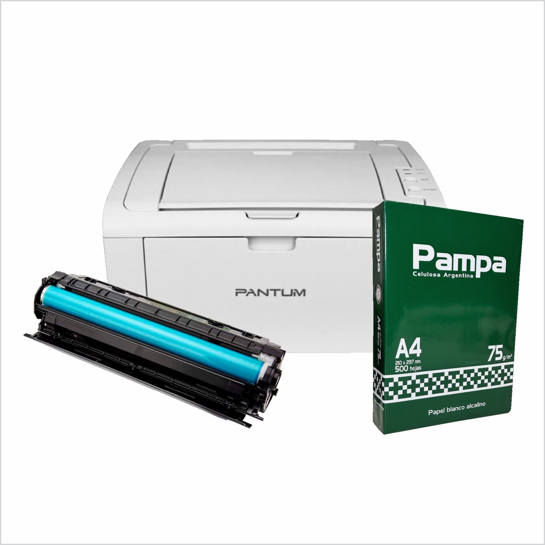 Combo Impresora Pantum P2509W Wifi + Toner  + Resma Pampa 75gr