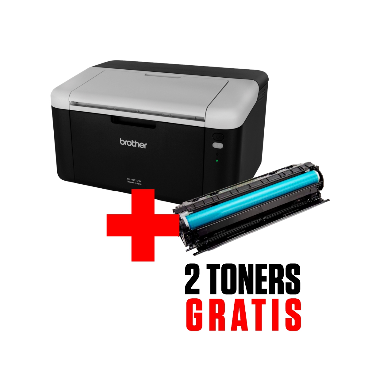 Combo Impresora Laser HL-1212W Wifi Brother + 2 toners alternativos
