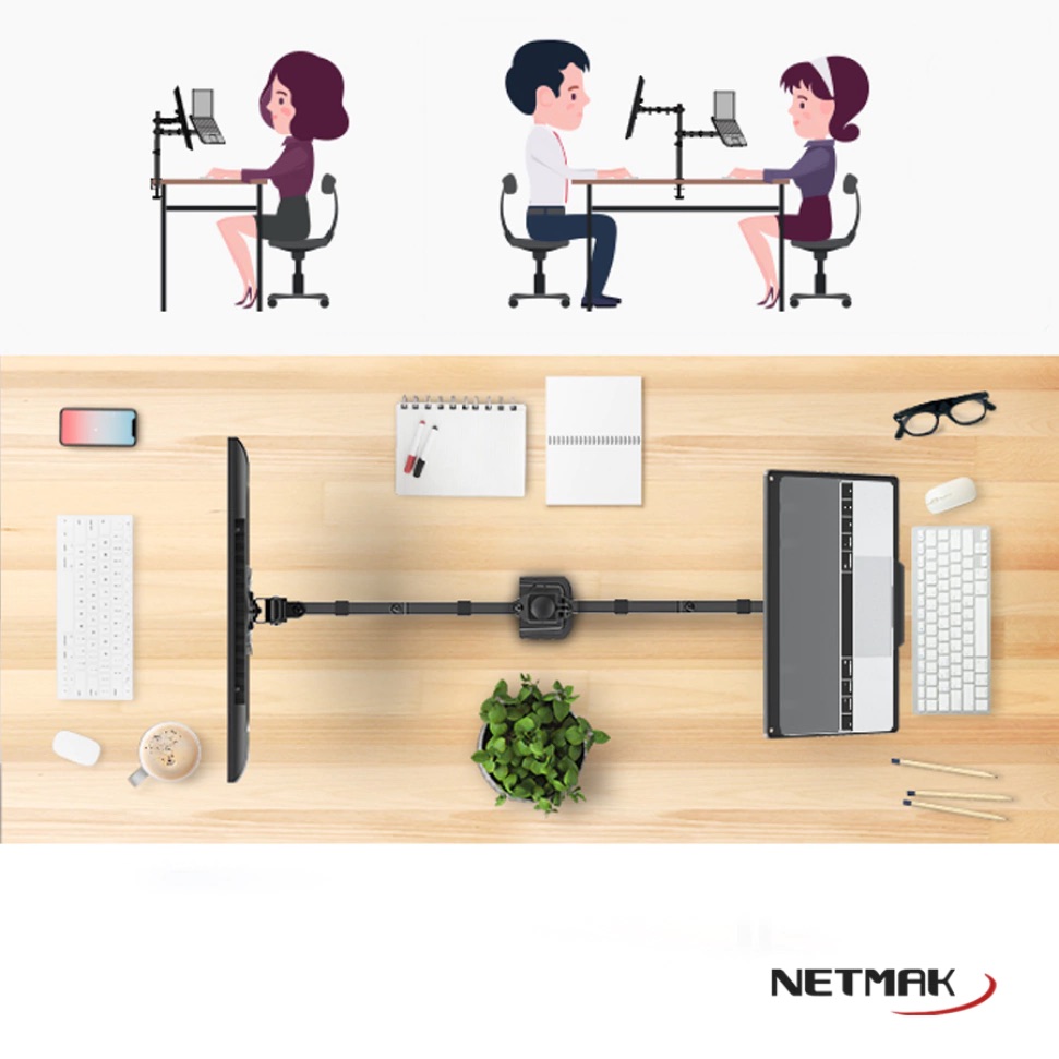 Soporte Doble Brazo Monitor 13