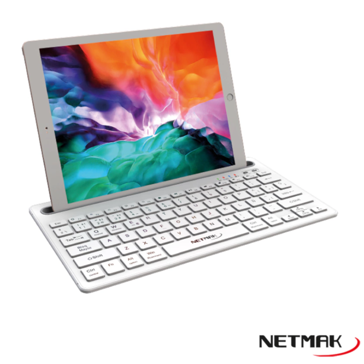 Teclado Bluetooth + Inalambrico Recargable Blanco KB650-W Netmak