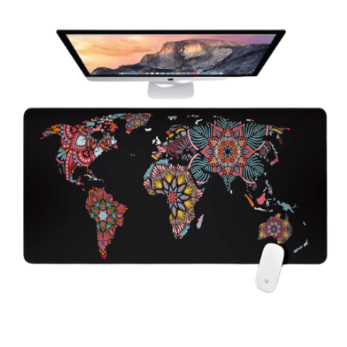MousePad Maps Mandala (84 x 38 cm)