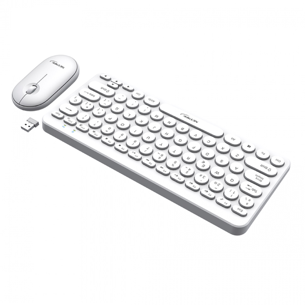 Kit Teclado Mouse Inalambrico Español Blanco NM-KB850-W Netmak