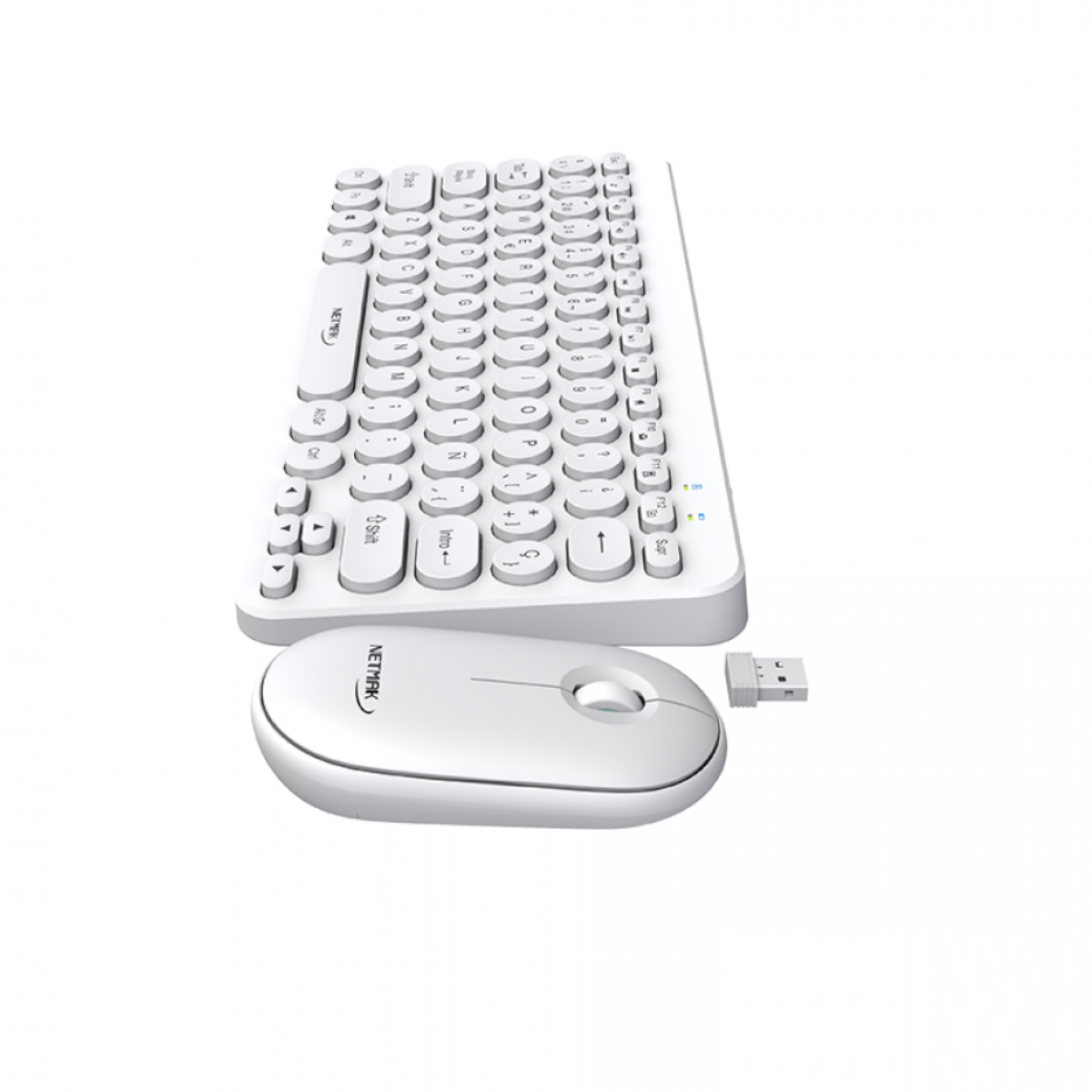 Kit Teclado Mouse Inalambrico Español Blanco NM-KB850-W Netmak