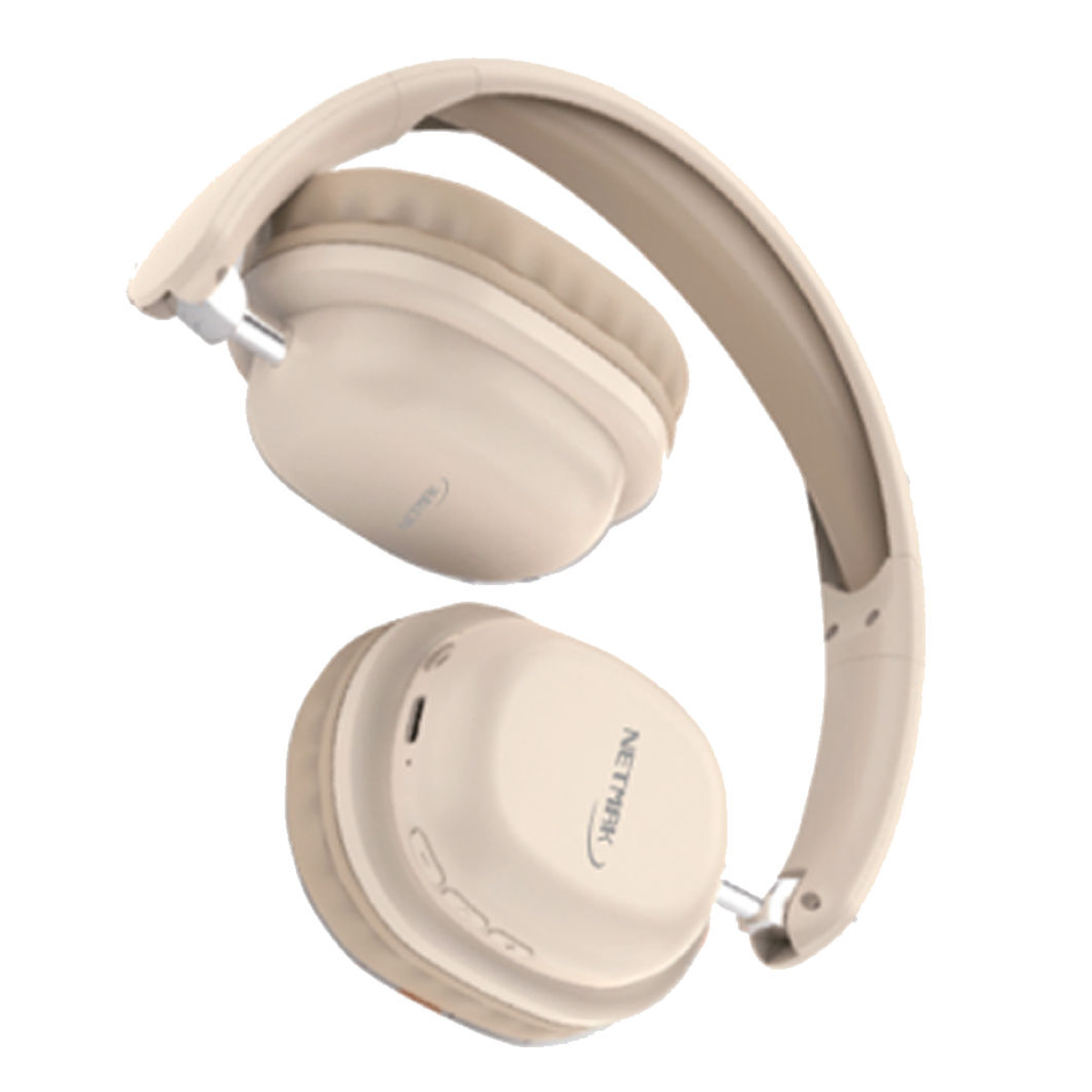 Auriculares Bluetooth Vincha Plegable Modo Dual Beige NM-Live Netmak