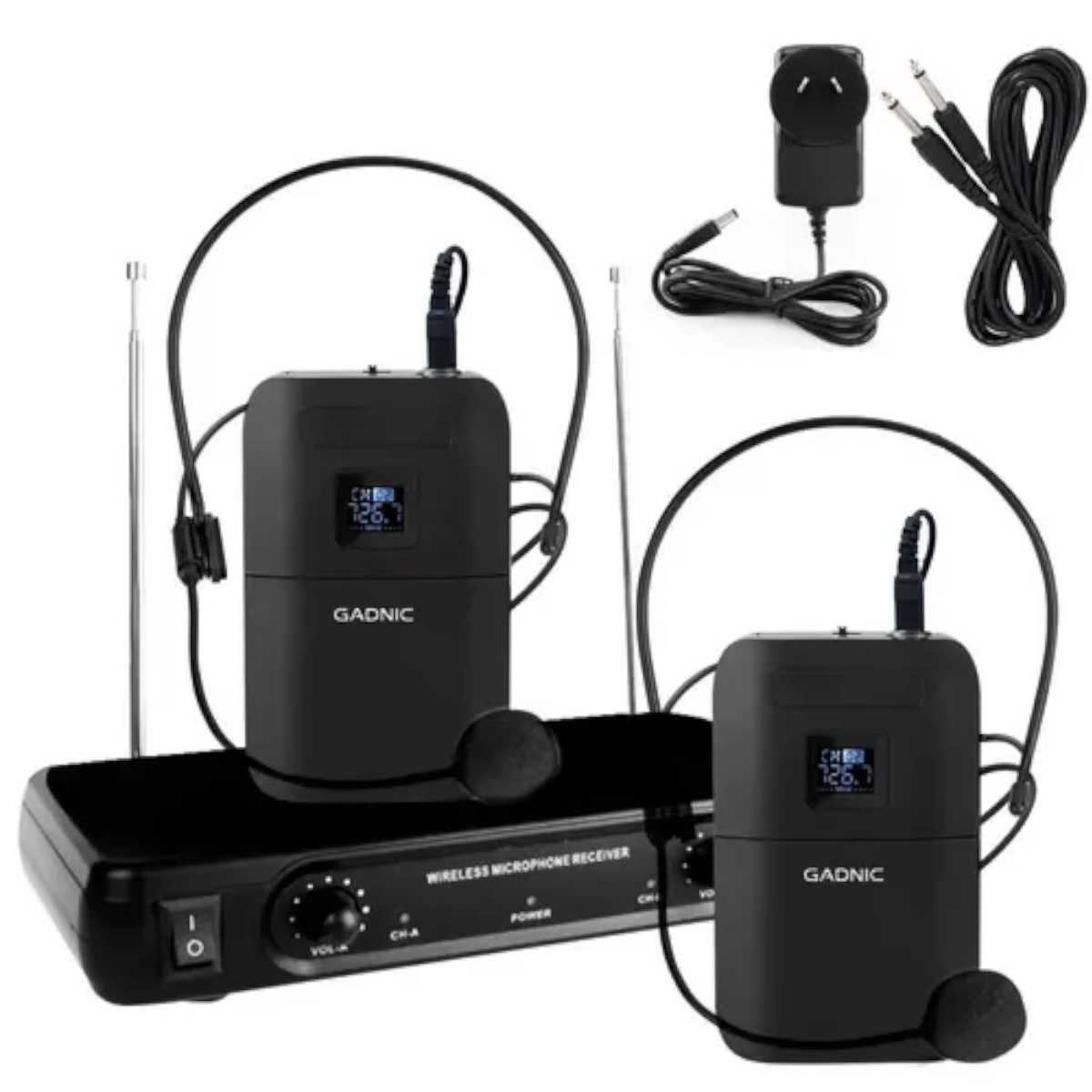 Kit Microfono Inalambrico Vincha x2 C/Transmisor Gadnic