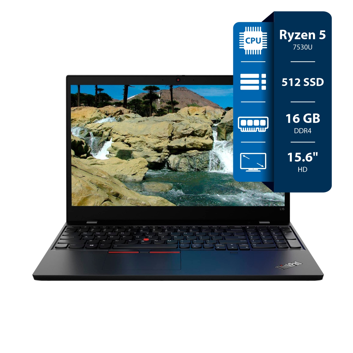Notebook Lenovo ThinkPad L15 - Ryzen 5 7530U - 16GB - 512GB SSD - 15.6