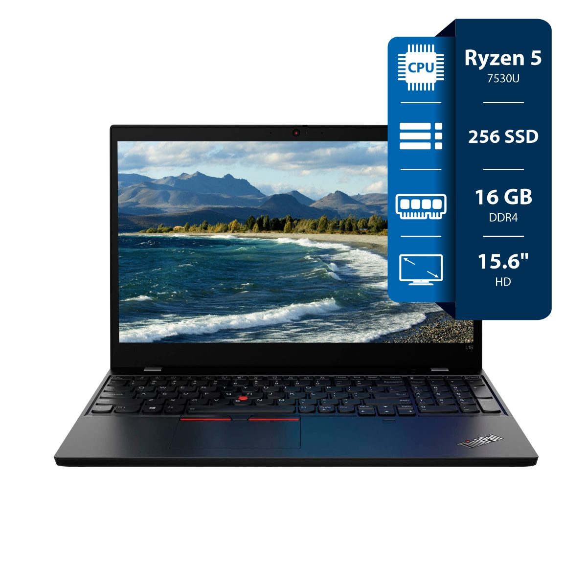 Notebook Lenovo ThinkPad L15 - Ryzen 5 7530U - 16GB - 256GB SSD - 15.6