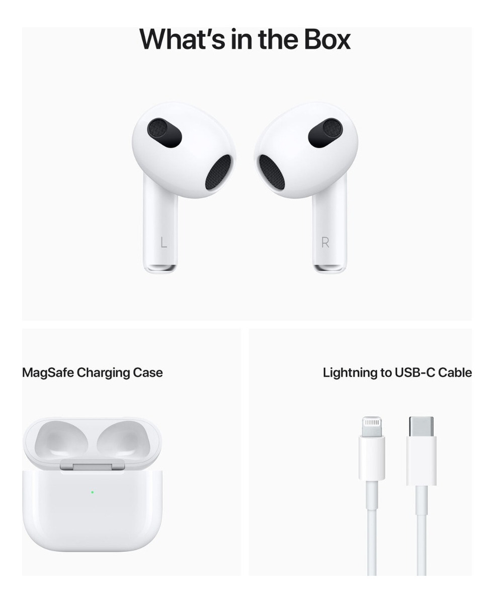 Auriculares Bluetooth In Ear AirPods 3 Originales Blanco Apple
