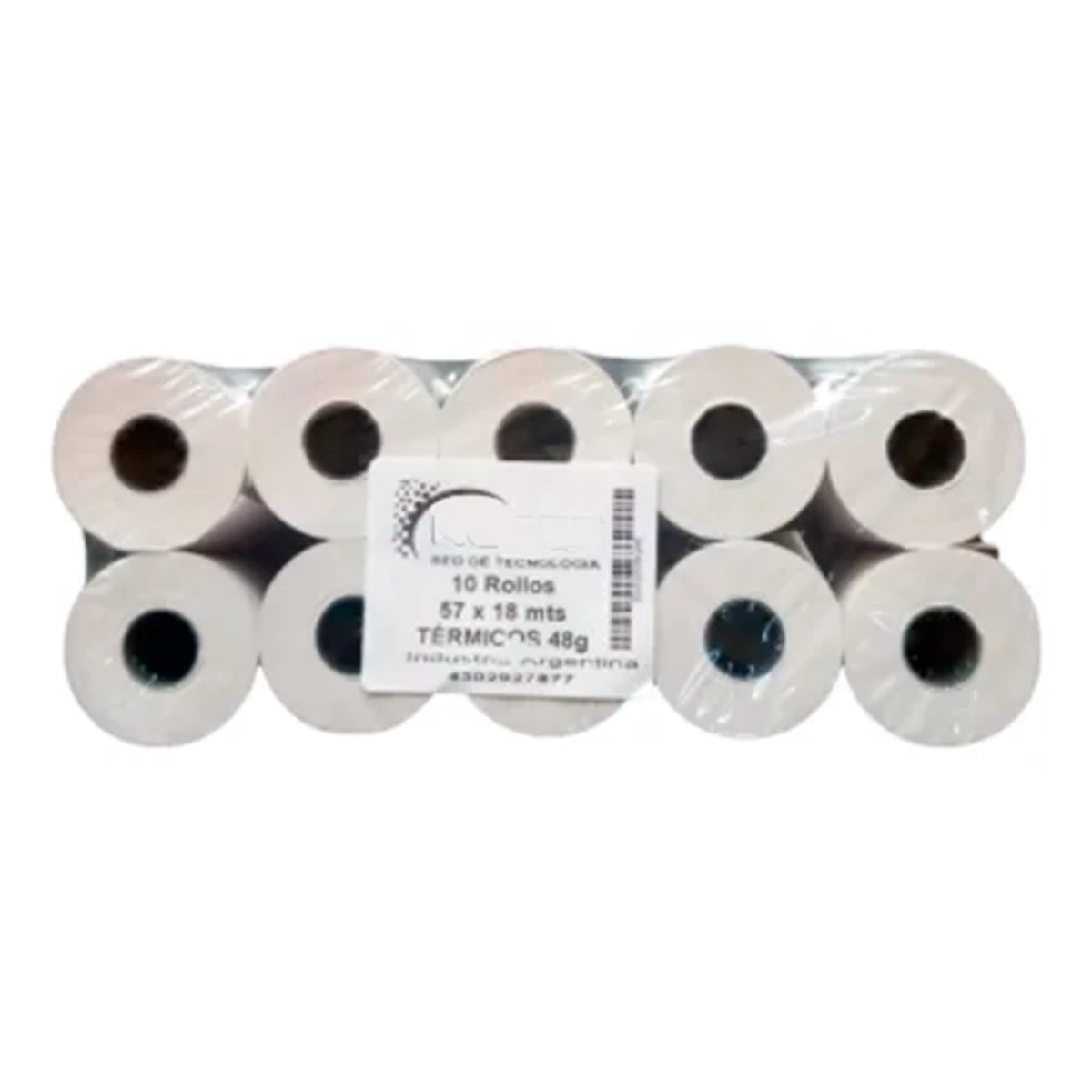 Rollo Papel Termico 57mm x 18Mts 48Grs Pack x 10