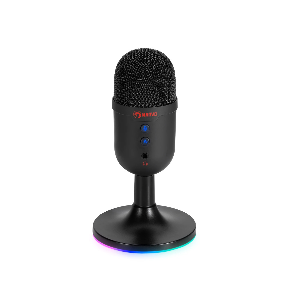 Microfono Gamer USB RGB MIC06 Negro Marvo