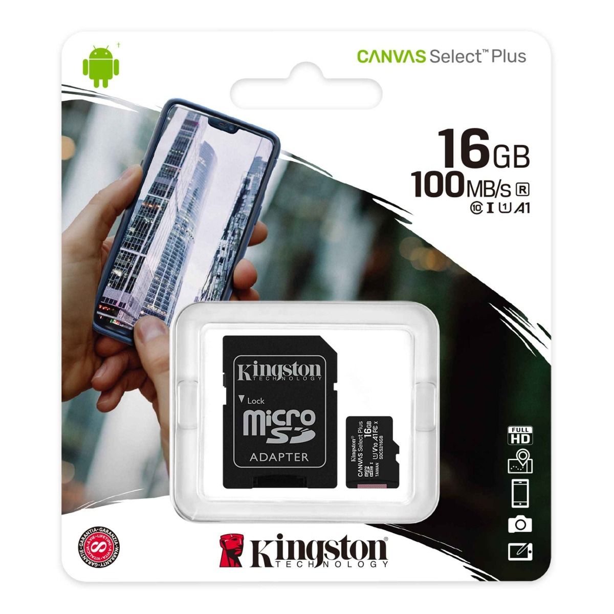 Memoria MicroSD 16GB Clase 10 Canvas Kingston