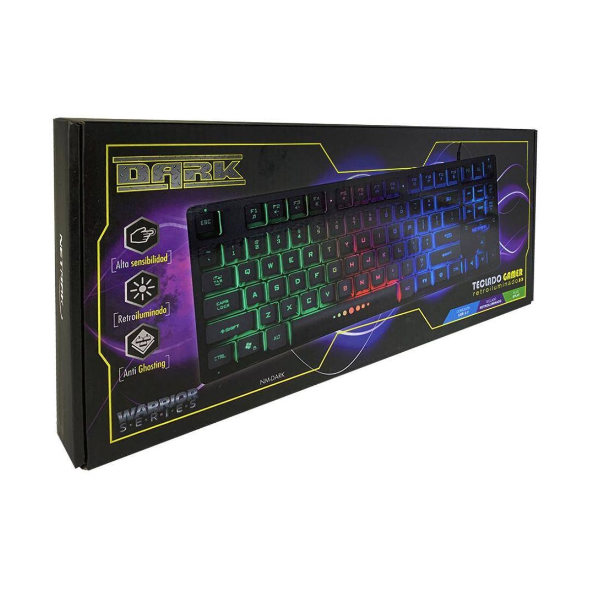 Teclado Gamer Dark NM-DARK Negro Retroiluminado Netmak