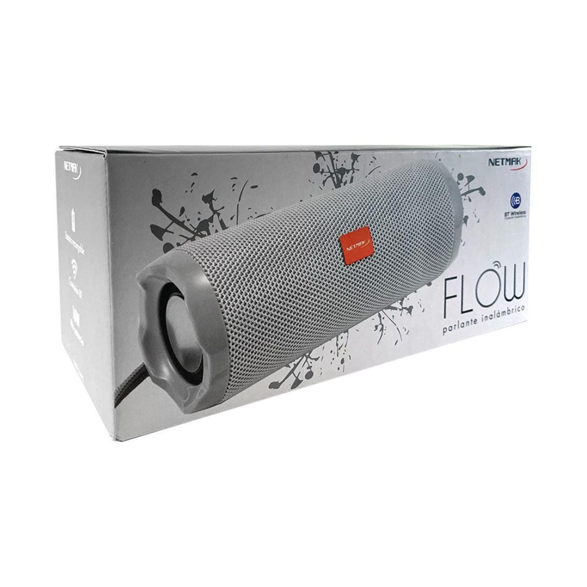 Parlante Bluetooth Flow 10W NM-FLOW-S Gris Netmak