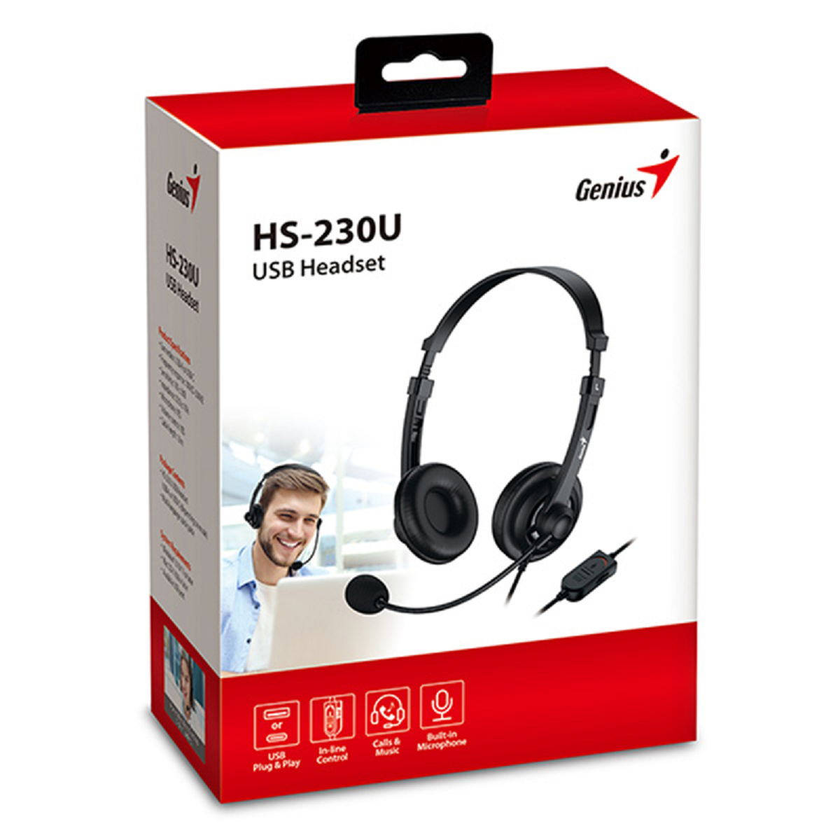 Auriculares PC Cable Vincha HS-230U USB-C Negro Genius