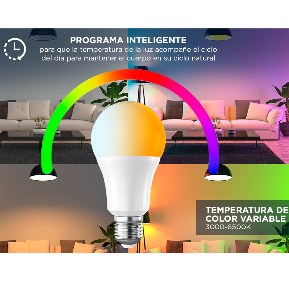 Lampara Smart Rgb 220v WiFi RGB9 Gadnic