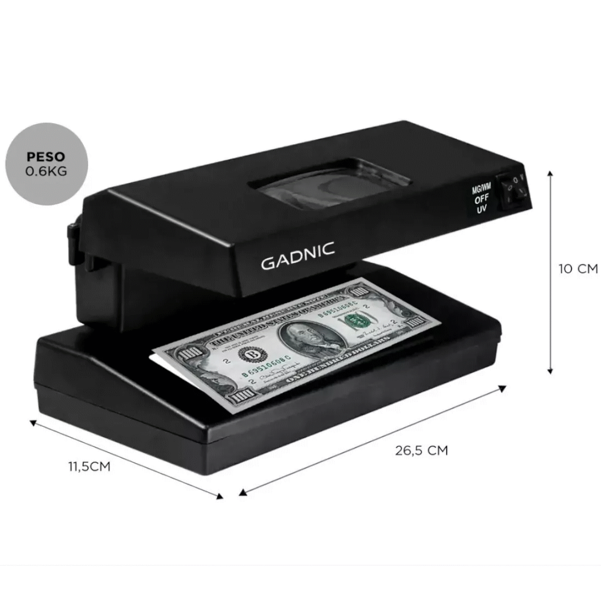 Detector de Billetes Falsos UV C-15 Gadnic