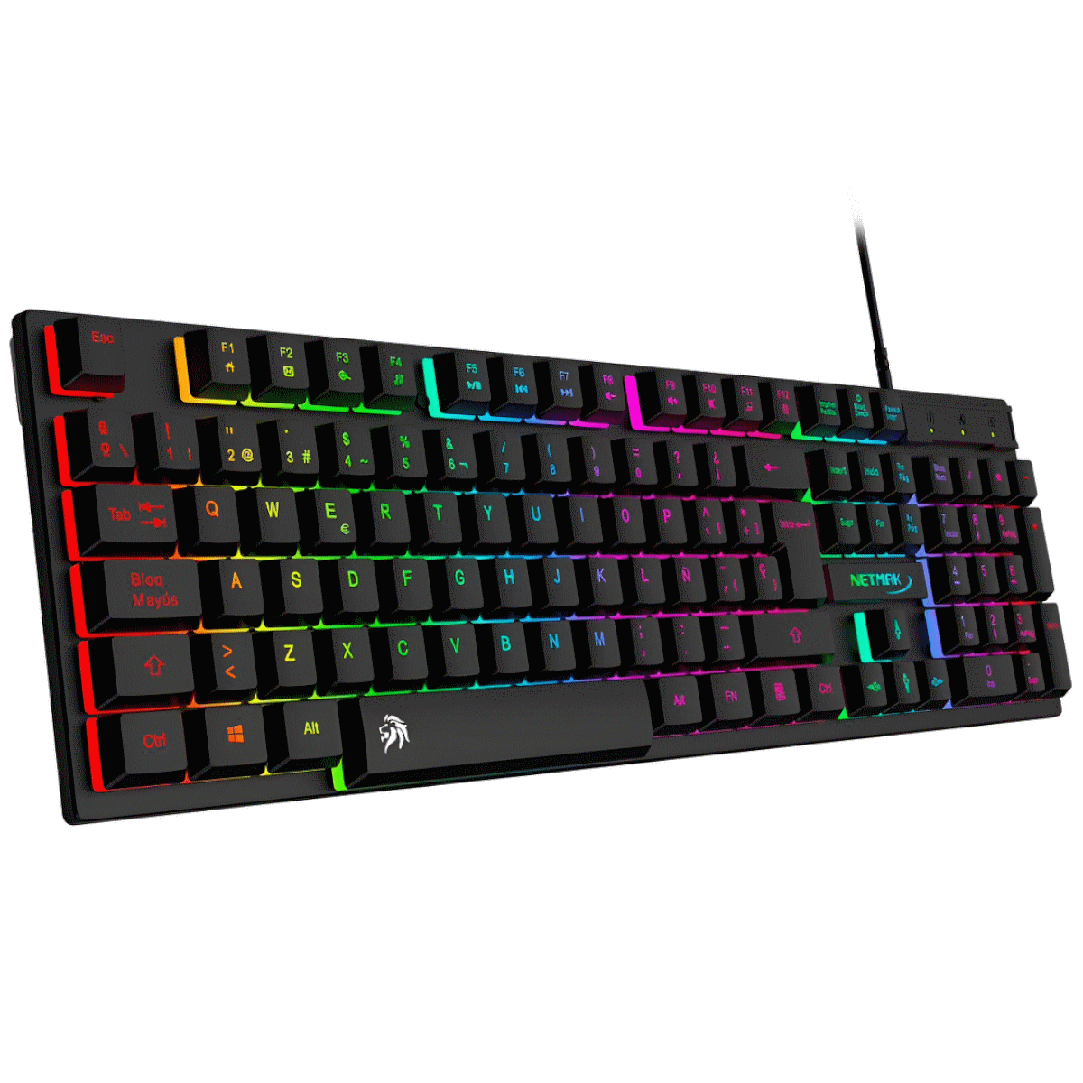 Teclado Gamer RGB Negro NM-X408 Netmak