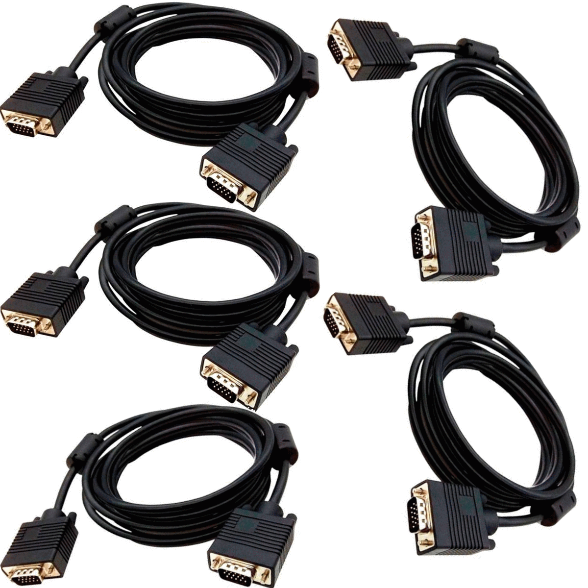 Combo Cable VGA 5m X5 Unidades