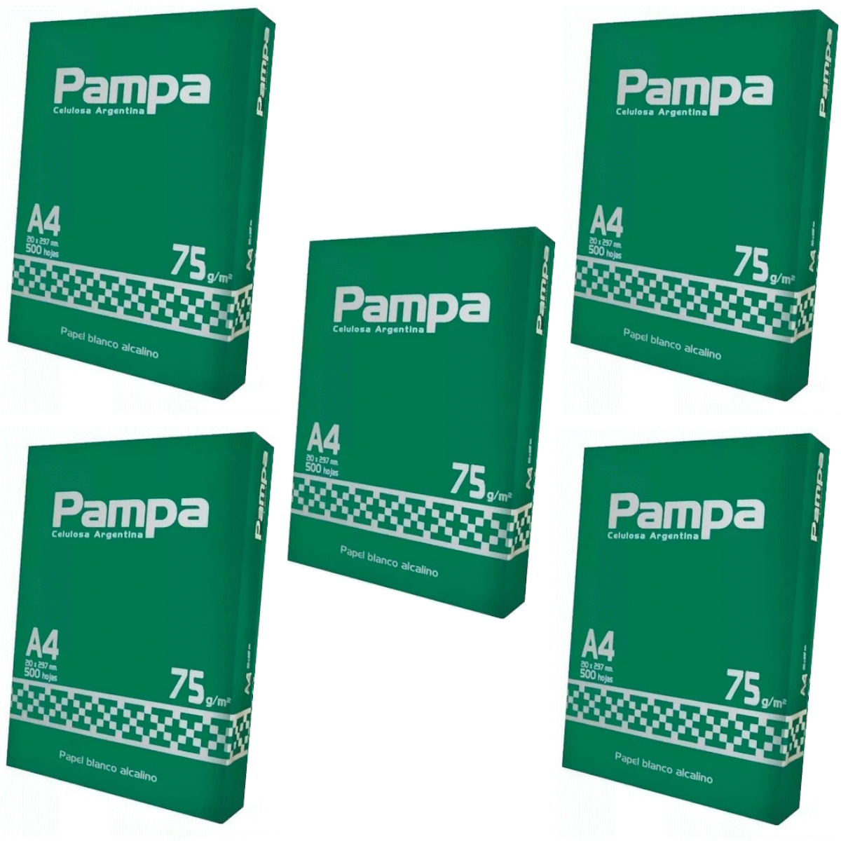 Combo Resma De Hojas A4 75GR Pampa X5 Unidades
