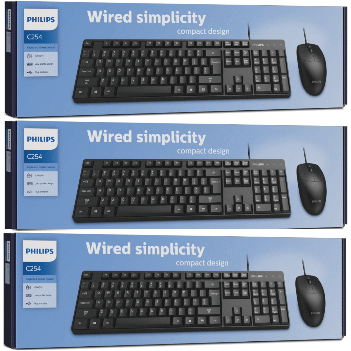 Combo Teclado y Mouse USB  X3 Unidades