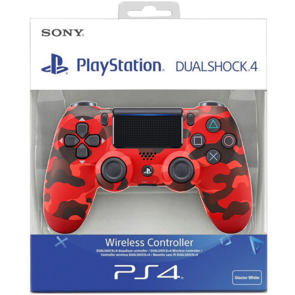 Joystick Inalambrico PS4 Camuflado Alternativo Rojo