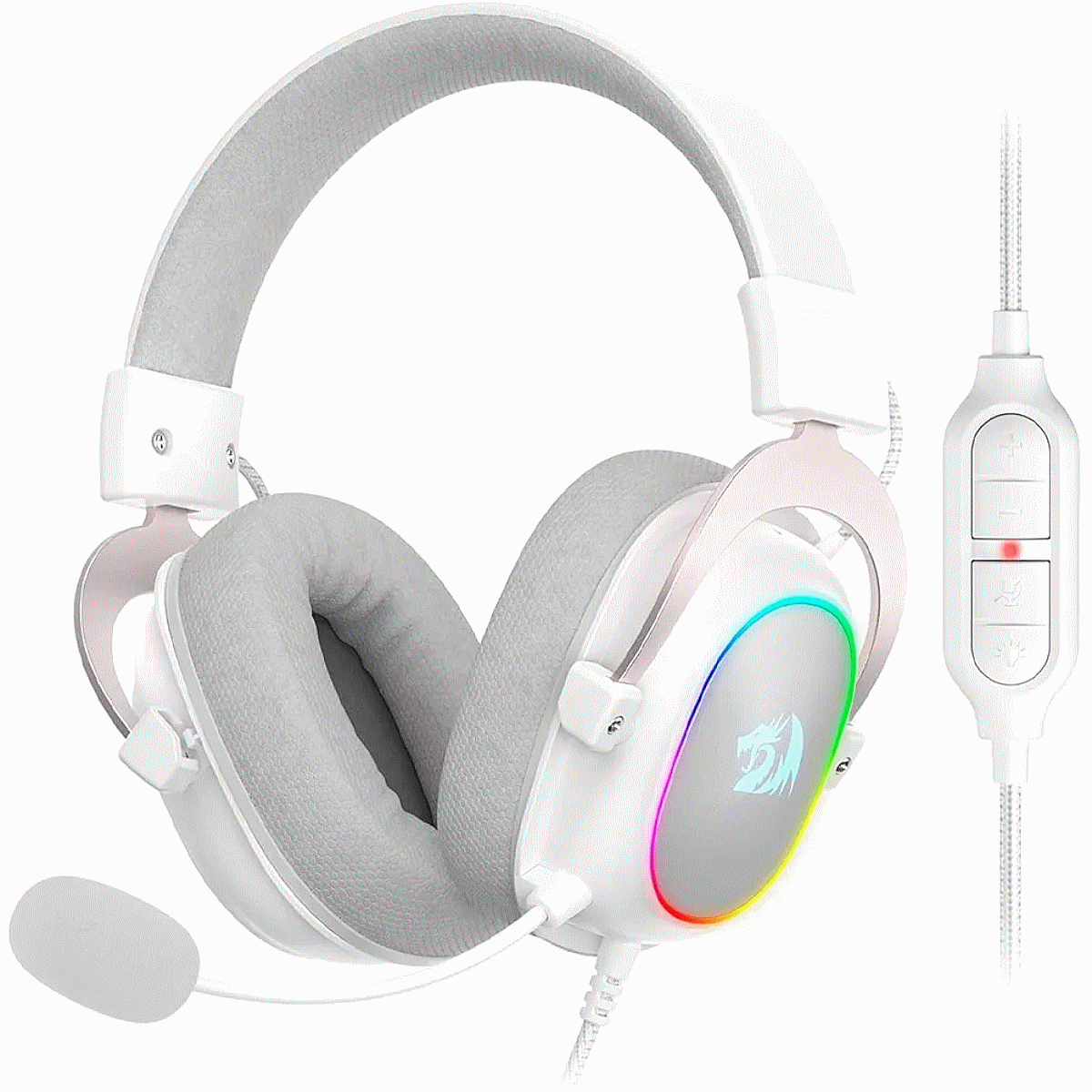 Auriculares Gamer Cable Vincha Zeus X H510 7.1 RGB Blanco Redragon